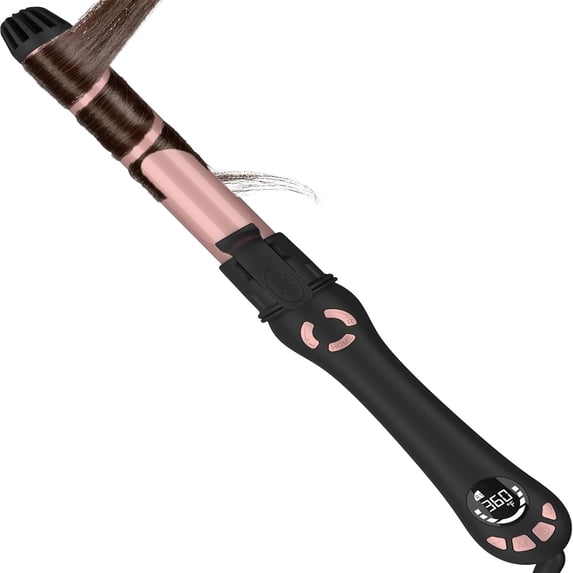 Rotating Curling Iron 1.25 Inch Automatic Curling Wand for Waves; Tourmaline Ceramic Self Curler with 2 Rotating Speed, 11 Adjustable Temperature