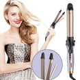 thumbnail image 1 of Rotating Curling Iron, Ceramic Hair Curler, 2-in-1 Curling and Straightening Tool with Adjustable Heat Settings and Automatic Shut-Off, Fast Styling Black and Green Hair Styling Wand, 1 of 8