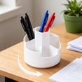 thumbnail image 1 of Rotating Desk Organizer, 360 Degree Pen Holder with 5 Compartments, Multi Compartment Storage Caddy for Office Supplies, Space Saving Desktop Organizer for Pens, Markers, Scissors, and Small Tools, 1 of 6