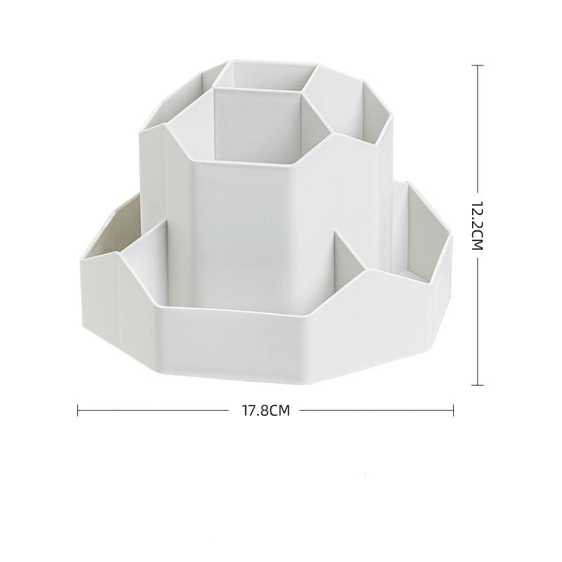 Rotating Desk Organizer, 360° Rotating Pencil Pen Holder for Desk, Desk Organizers and Accessories with 9 Slots Pencil Organizer, Art Supply Storage Box Caddy for Office