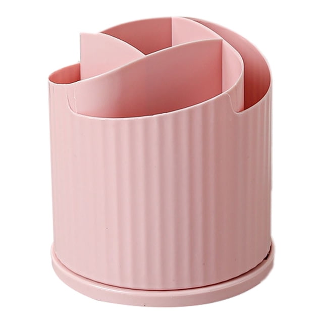 Rotating Desktop Pen Holder (Academic Gear Organizer Carousel, Supply Caddy), Four Compartments Sort Writing Tools, 4 Slot Desktop Pen Holder 4.4" Plastic Academic Gear Organizer(#C), By Meiiso