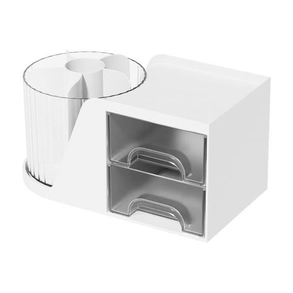 Rotating Desktop Storage Box, Multi-Compartment Organizer for Makeup Brushes, Pens, and Cosmetics, Ideal Makeup Storage Solution for Home or Office