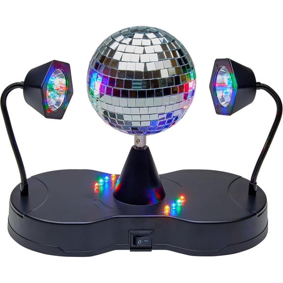 Rotating Disco Ball - LED Revolving Disco Ball with Movable Strobe Lights for Disco Party Decor, Mirror Lights Party, Mini Lava Lamp Alternative, 30 Second Dance Party