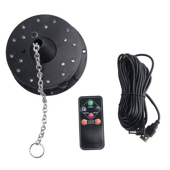 Rotating Disco Ball Motor Lights with Remote,18 LEDs for 12 16 20 24inch Mirror Ball Rotator(NotIncludedB