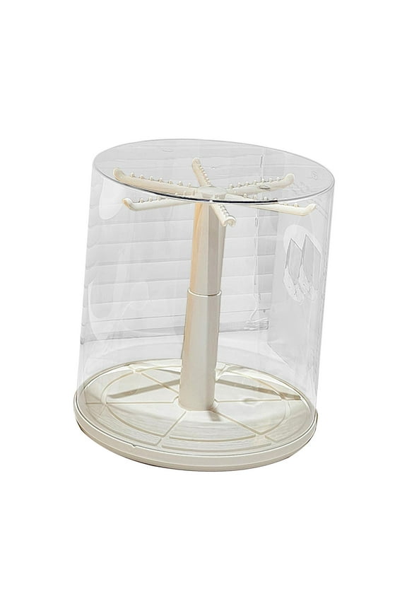 Rotating Display Case Clear Storage Box Dustproof with 360 Degree Rotation for Keychains Plush Dolls Home Office Decor