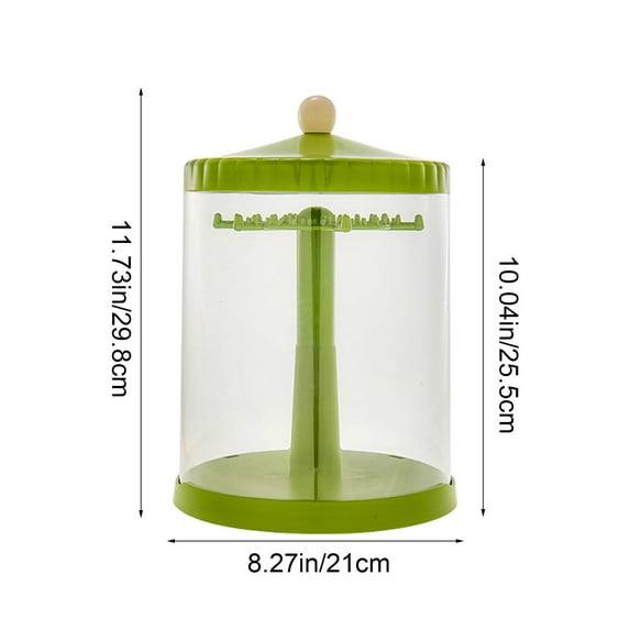 Rotating Display Case for Collectibles, 360-Degree Spinning Storage Box with Transparent Cover, Green Organizer for Action Figures,Toys, and Miniatures