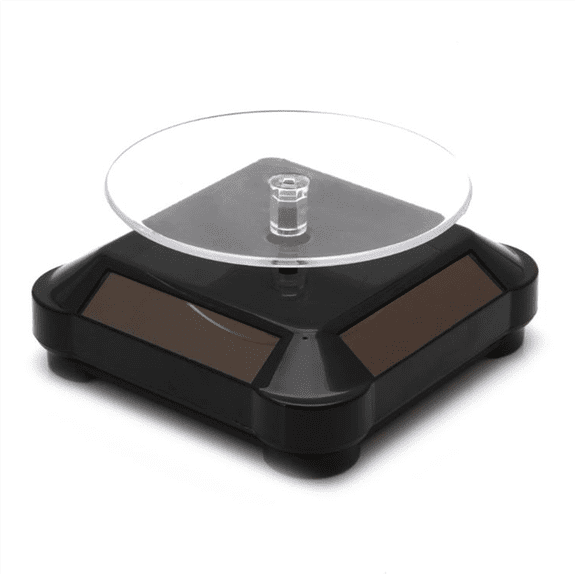 Rotating Display Stand 360 Degree Solar Power Rotating Turntable Display Stand Black,1 * Rotating Display Stand,Black