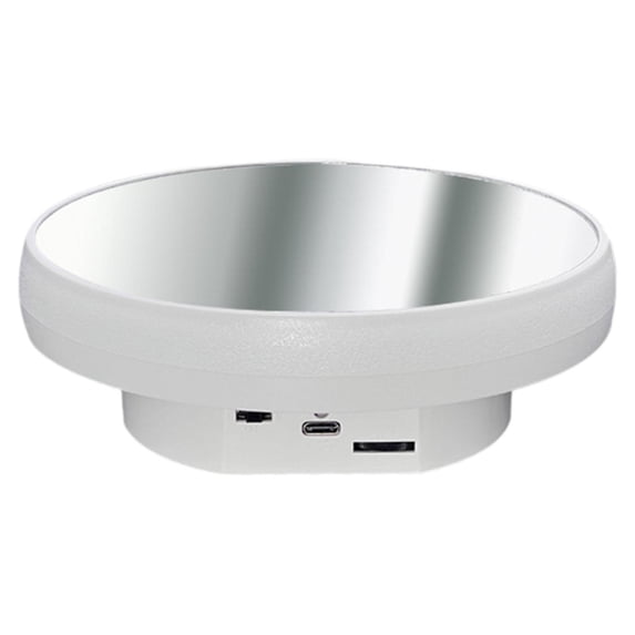 Rotating Display Stand Electric Turntable Revolving Base with Mirror Surface for Photography and Product Videos