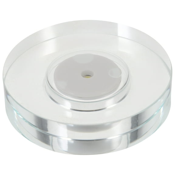 Transparent Rotating Display Stand with LED White Light for Decoration USB Rechargeable 4.7 Inches