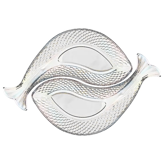 Rotating Divided Snack Platter with Lid, Multi-Compartment Serving Tray for Candy Fruits Nuts, Creative Party Dish for Picnic Home Kitchen Dining Table Organization, A Pair of Koi-Decorated Bowls