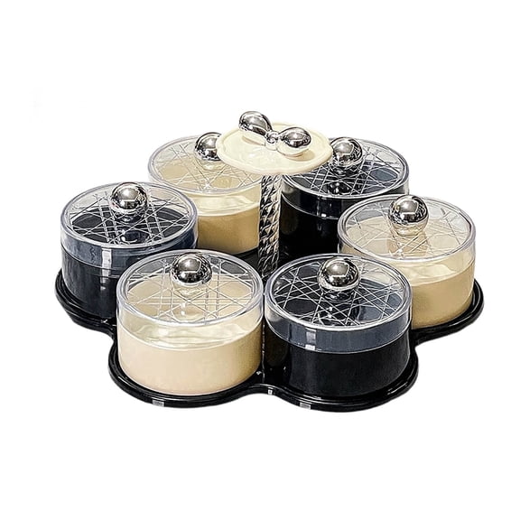 Rotating Divider Plate for Food Storage – Snack Plate with Lid for Fruit and More Organizer for Kitchen Living Room and Home
