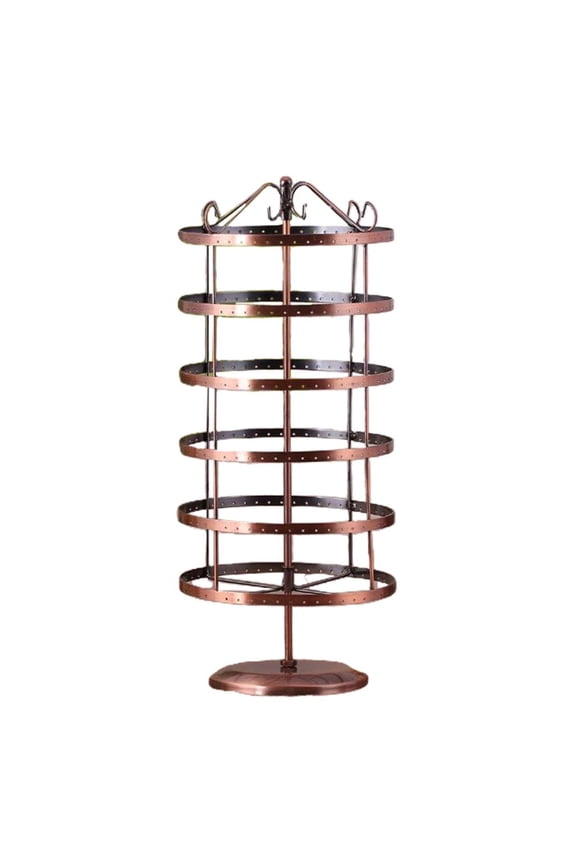 Rotating Earrings Display Stand Holder Jewelry Organizer Hanging Rack Bronze