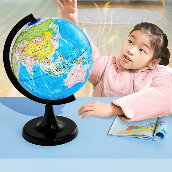 Rotating Earth Globe for Klds Learning - 6.3 Inch Educational World Globe Model with Removable Stand, Interactive Geography Tool for Classroom & Home, Durable Plastic Globe for Students & Teachers