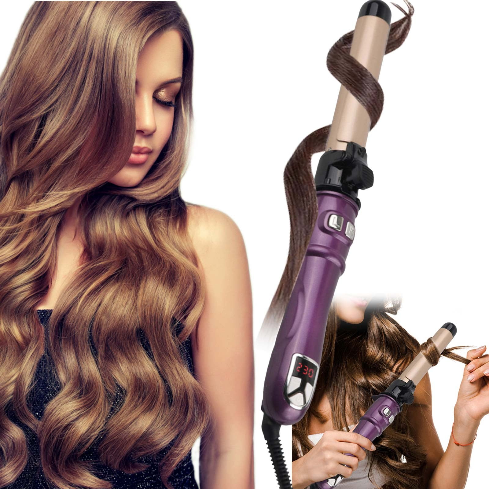 Rotating Electric Curling Iron Automatic Curling Iron Not To Hurt The Hair Big Wave Curling Hairdresser Fast Heating Hair Styling Hair plus Air Curler Air Spin Ceramic Hair Curler Curler Titanium Hair