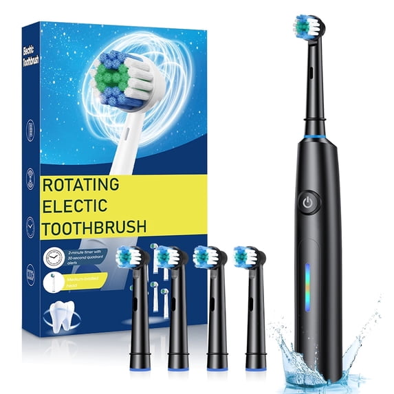 DREAMSOME Rotating Electric Toothbrush for Adults, Rechargeable Toothbrush with 5 Modes, 7500 RPM Deep Clean Toothbrushs, 4 Brush Heads, Smart Timer