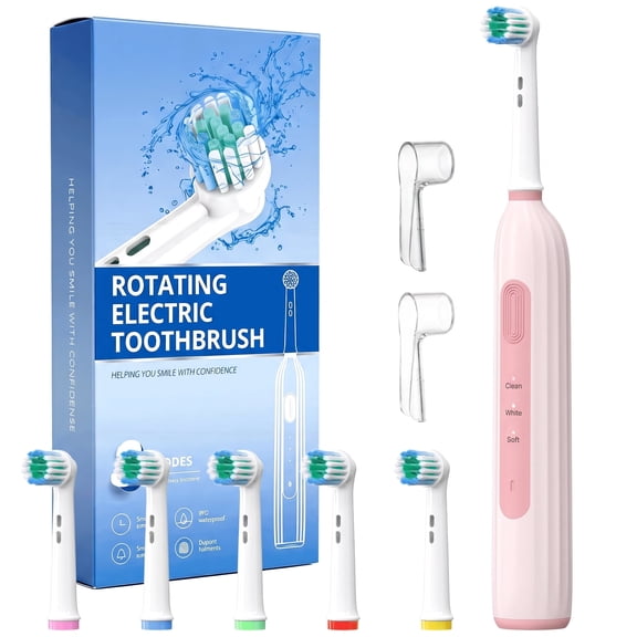 Rotating Electric Toothbrush, Rechargeable Sonic Toothbrush, Pink