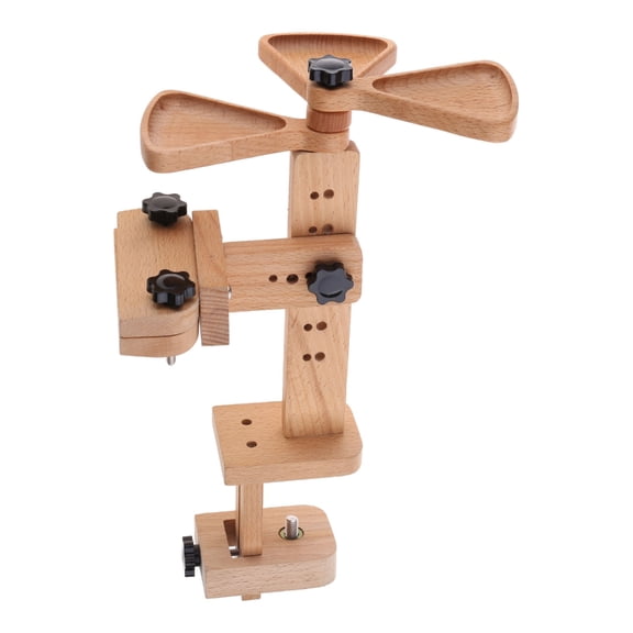 Rotating Embroidery Frame Stand Wooden Cross Stitching Hoop Stand