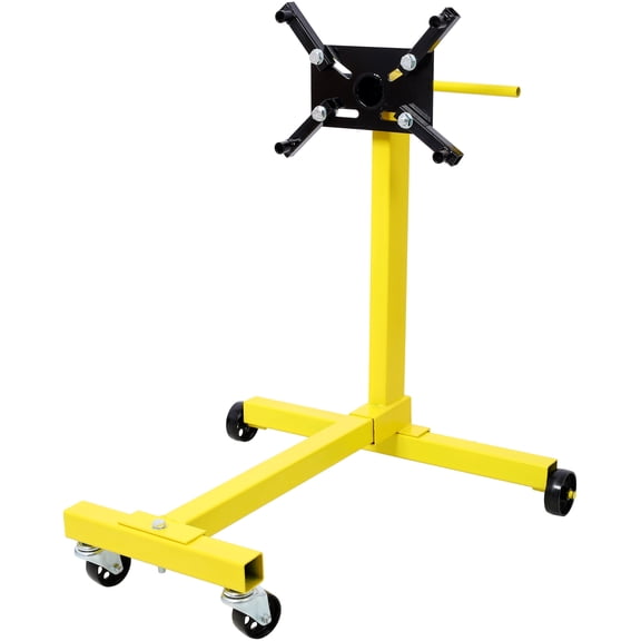 Rotating Engine Stand 1000 lb Capacity, Steel Engine Hoist Stand with 360 Degree Rotation for Car Repair, Yellow Engine Test Run Stand for Garage