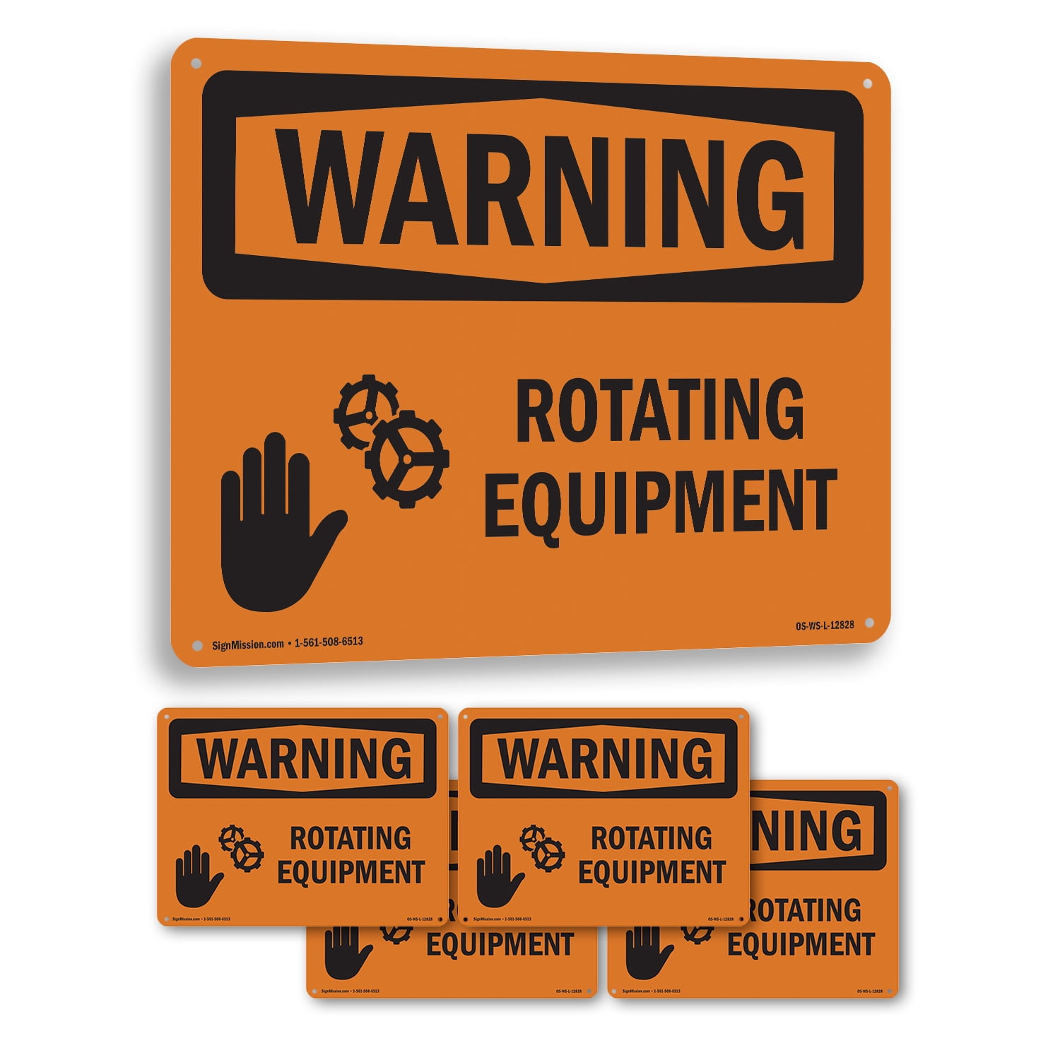 Rotating Equipment OSHA WARNING Aluminum Sign 10 Inch x 7 Inch - 5 Pack ...