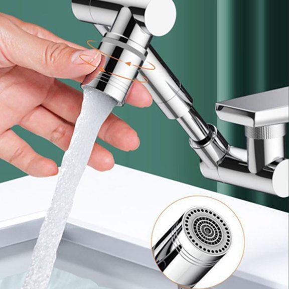 Rotating Faucet Extender 1440 Degree Robotic Arm Faucet Attachment with 2 Water Modes Flexible Tap for Kitchen Bathroom Sink