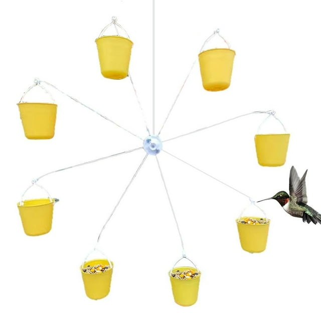 Rotating Ferris Wheel Foraging Toy Hanging Bird Feeder With 8 Feeding 