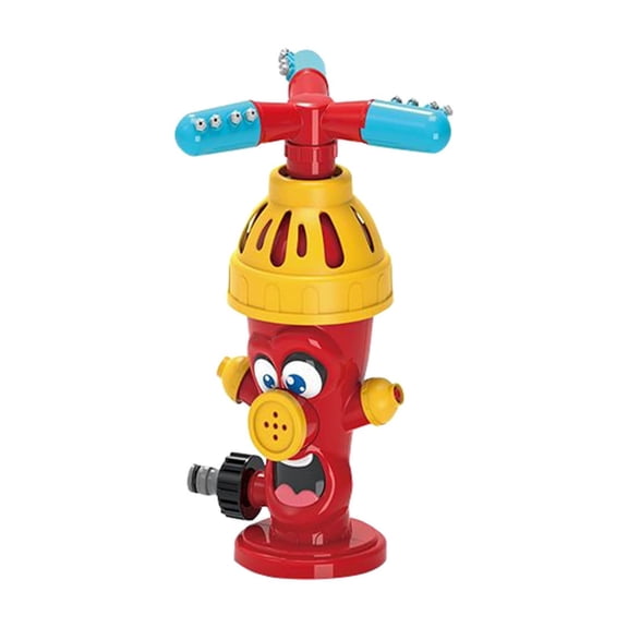 Rotating Fire Hydrant Lawn Sprinkler Splash Water Play Set, Outdoor Backyard Garden Spray Fountain Sprinkler, Plastic Summer Water Fun Activity Equipment