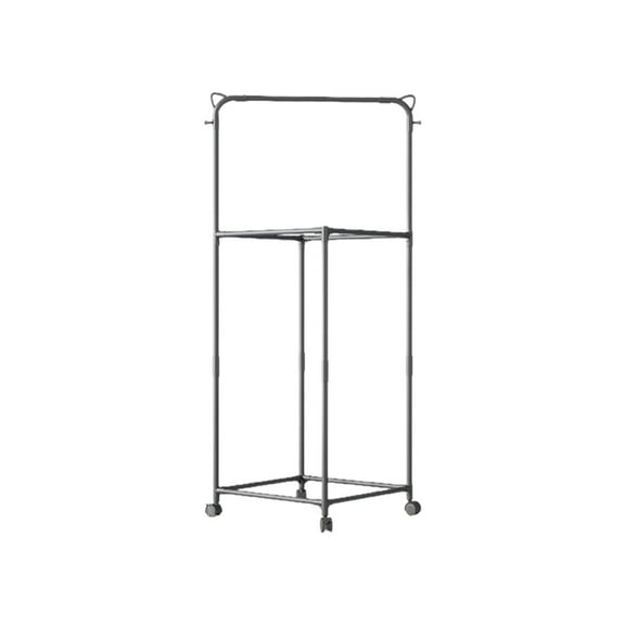 Rotating Floor Standing Clothes Hanger | 360° Wheels | Indoor Drying Rack | 66.1x26.38x18.5in | Black or White | For Home, Dorm, Laundry Room