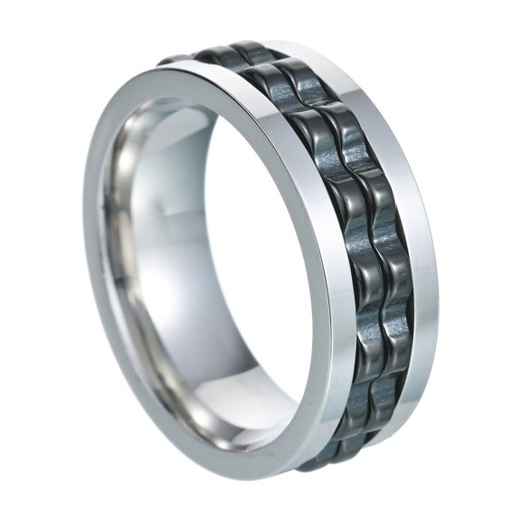Rotating Gear Ring Stainless Steel Fashion Rings For Women Electroplated Anti Tarnish Rotatable Ring