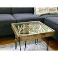 thumbnail image 1 of Rotating Geometric Vortex - End Table  Coffee Table with Rustic Wood Frame, 1 of 4