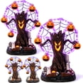 thumbnail image 1 of Rotating Halloween Ghost Tree Ferris Wheel Table Decor, LED Light Up Tree, Halloween Resin Figurine for Mantel Party Indoor Decor - 2pcs, 1 of 9