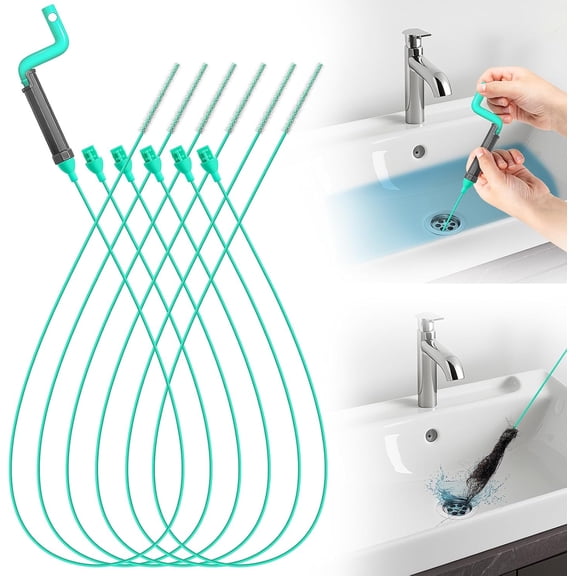Rotating Handle Drain Snake - 40 Inch Steel Wire Hair Clog Remover, Heavy Duty Flexible Plumbing Snake for Shower, Sink, Toilet, Bathroom & Kitchen Drain Cleaner Tool