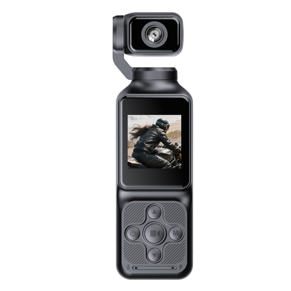 Rotating Head Video Camera with 2K Detail and 360° Rotating Lens, Built-In Fill Light, Autofocus and 1.5-Inch Screen for Cycling Trips