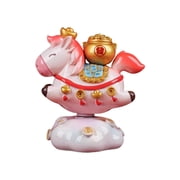 Rotating Horse Desktop Ornament - 360 Rotating Resin Lucky Horse Figurine with Cloud Base, Auspicious Fortune Decor for Office Desk, Home, Car Dashboard & Shelf Decor, Chinese New Year Decors Gift