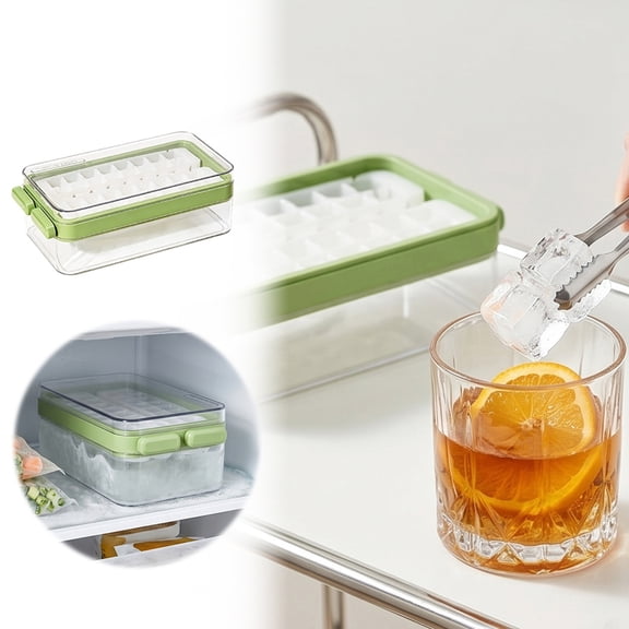 Rotating Ice Cube Tray Maker, Food-Grade PE, Makes Clear Ice Cubes & Ice Rings, Freezing Tool for Home Bar, Cocktails, , Parties, Beverages, Easy Release, Leak Proof Design