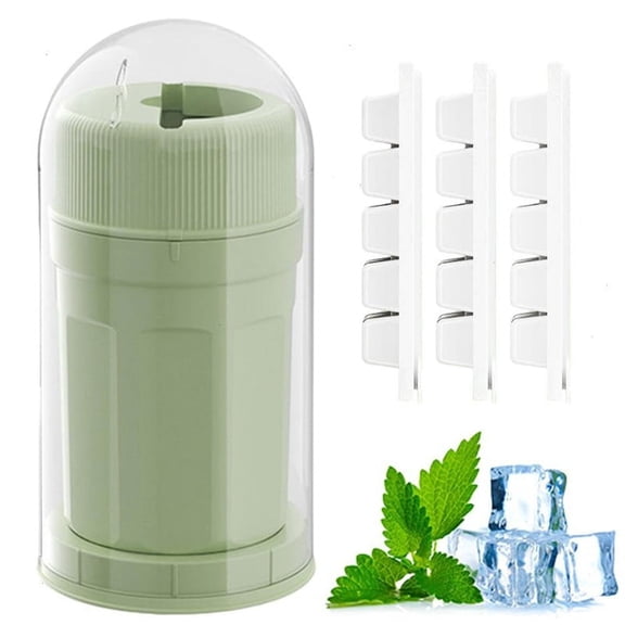 Rotating Ice Grid Ice Block Mold Ice Making Cup Household Ice Making Box Ice Maker Food Safe Material No Odor,Green