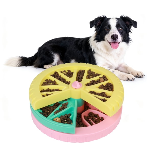 Rotating Interactive Slow Feeder Dog Bowl for Small Medium Dogs, Puzzle Design Fun Feeding Bowl Extends Mealtime, Detachable Easy Clean Pet Food Bowl Dog Supplies