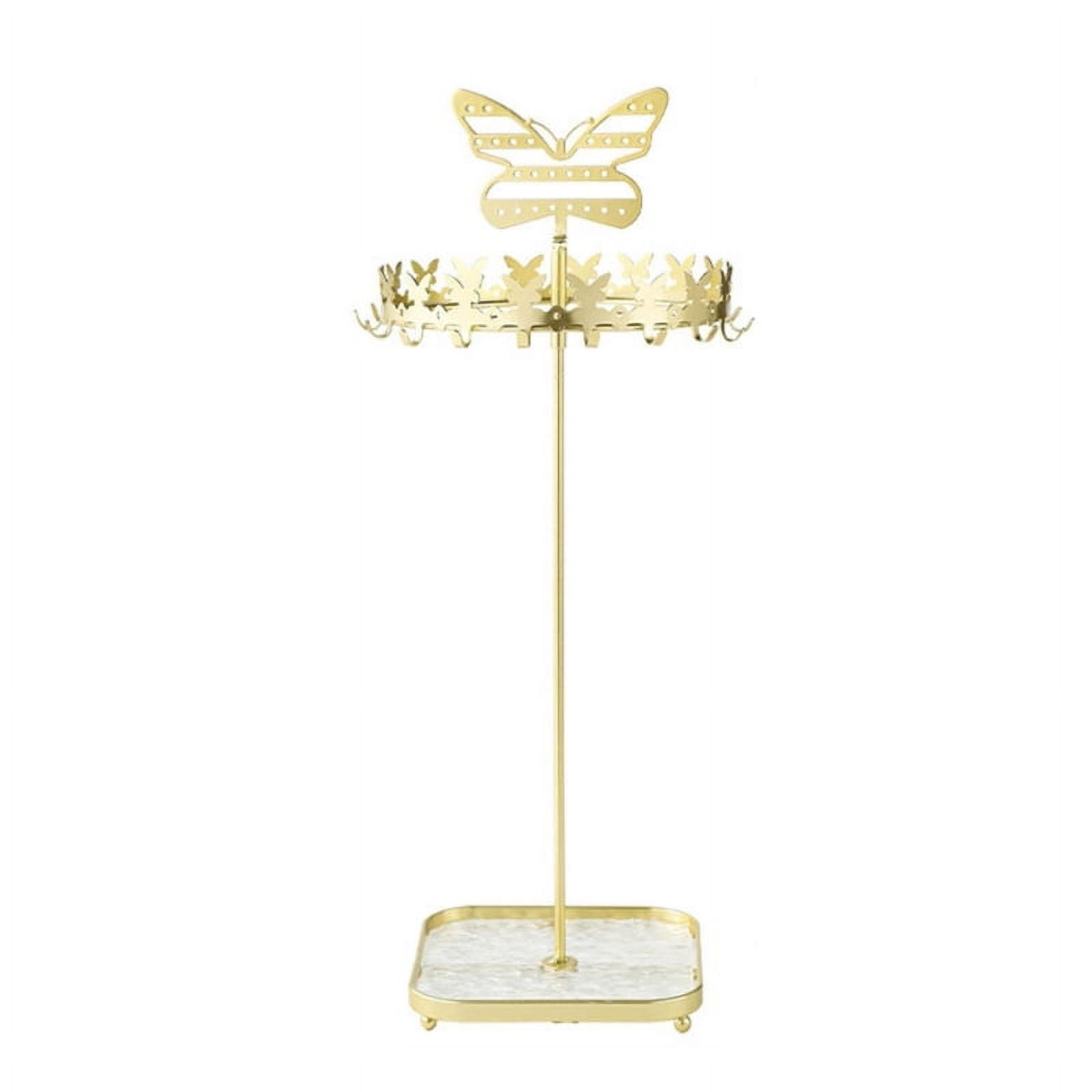 Rotating Iron 2-Tier Revolving Stand Rack Jewelry Display Hanger ...
