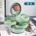 thumbnail image 1 of Rotating Jewelry Box Large Capacity with Mirror, 4-Layer Rotating Jewelry Storage Box for Bracelets Rings Earrings, Gift for Women(Green), 1 of 6
