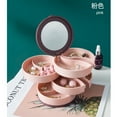 thumbnail image 1 of Rotating Jewelry Box Large Capacity with Mirror, 4-Layer Rotating Jewelry Storage Box for Bracelets Rings Earrings, Gift for Women(Pink), 1 of 6