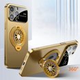 thumbnail image 1 of Rotating Kickstand Case for iPhone 12,Shockproof Hard PC Case Built-in Camera Lens Protector Compatible with Mag Safe Stand Slim Cover, Khaki, 1 of 12