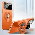 thumbnail image 1 of Rotating Kickstand Case for iPhone 14 Pro Max,Shockproof Hard PC Case Built-in Camera Lens Protector Compatible with Mag Safe Stand Slim Cover, Orange, 1 of 12