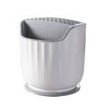 thumbnail image 1 of Rotating Kitchen Knife Rack and Utensil Holder with Integrated Storage Box for Countertop Organization - White, 1 of 9