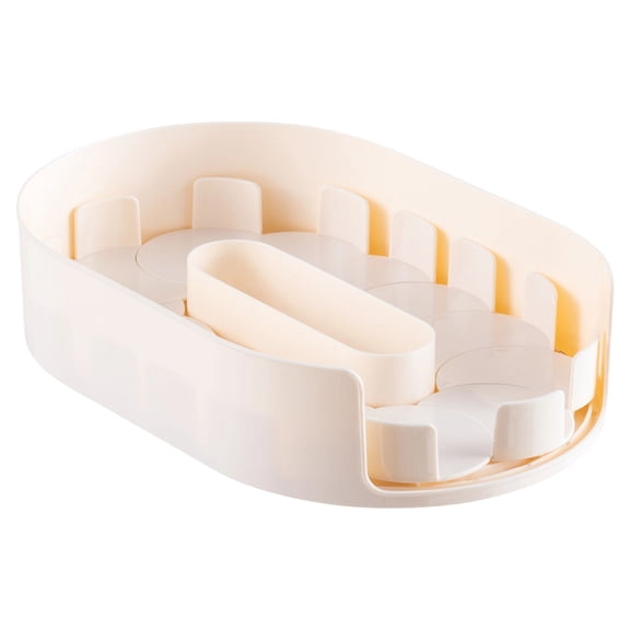 Rotating Kitchen Organizers Clear PET Container Adjustable Compartments Sturdy Base for Refrigerator Storage