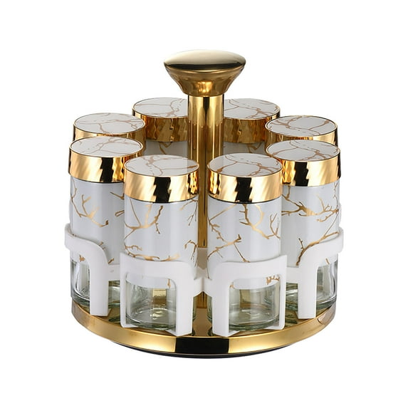 Rotating Kitchen Seasoning Bottle Household Seasoning Jar Glass Combination Set Seasoning Jar Rotating Seasoning Storage Box A B
