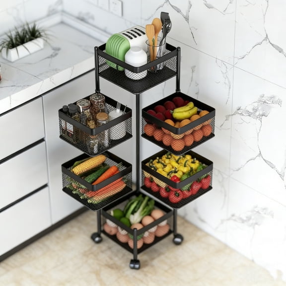 Rotating Kitchen Storage Shelf 5 Tier