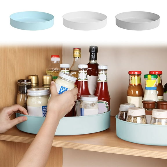 Rotating Kitchen Turntable Organizer, Plastic Storage Tray, 25cm Diameter with 360 Degree Rotation for Spices & Utensils, Space Saving Cabinet Organizer for Pantry, Bathroom, and Office Use