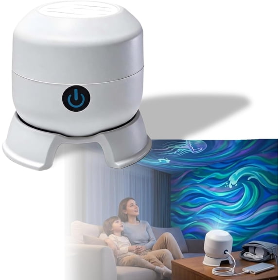 Rotating LED Projector Light, USB Rechargeable 3 Scene for Home Theater