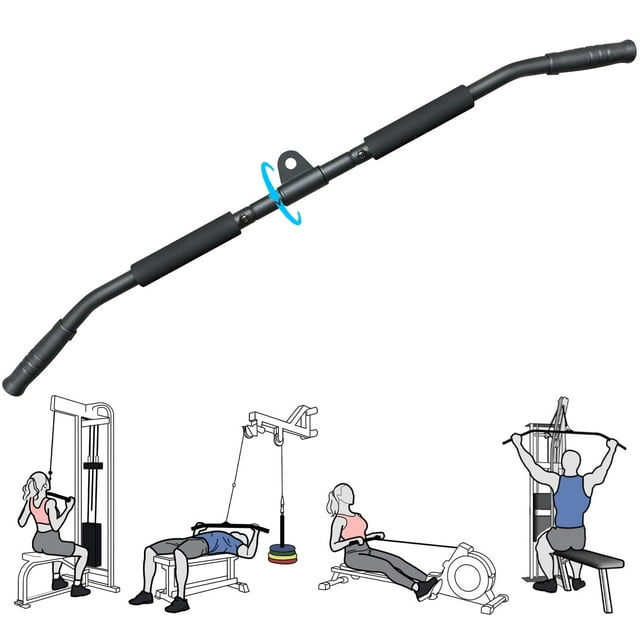 Rotating Lat Pull Down Bar 39.4'' Lat Pulldown Attachments for Pulley System Gym Cable Machine LAT Pull Down Machine, Lat Bar Pulldown Bar Cable Machine Attachment Cable Attachments for Gym