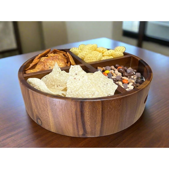 Rotating Lazy Susan Divided Round Tray