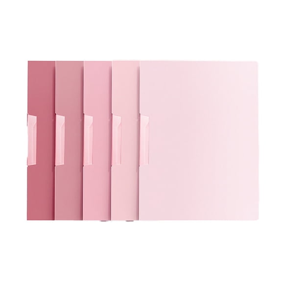 Rotating Lever Arch File, 5-Pack Gradient Color Rotating Clip Folders - Letter Size, Holds 30 Sheets Each, Plastic, for Documents/Presentation Storage, 360° Ring Binder, Multicolor(Pink,14.5x9")